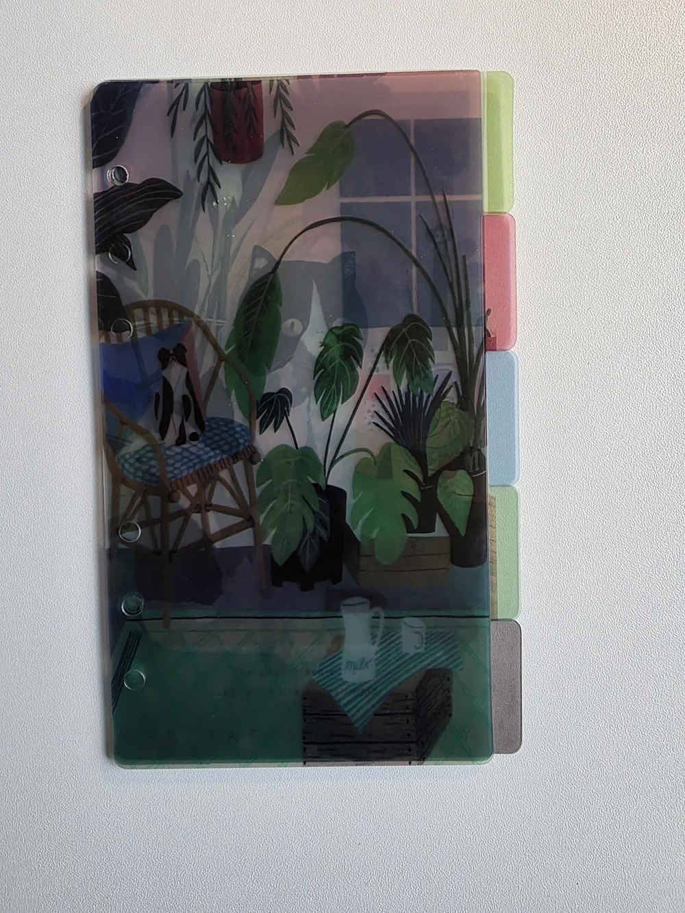 A6 Botanical Illustrated Tabbed Planner Divider - Green Multi Set Of 5